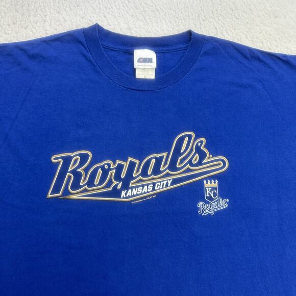 Vintage Kansas City Royals Shirt Mens XL Blue Short Sleeve MLB Baseball - Picture 3 of 11